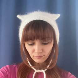 Котошапка чепчик с ушками в Климовске фото 3