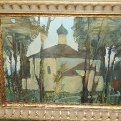 Картина «Псковский храм». СССР, 1950-е г