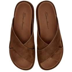 Замшевые шлепанцы Santoni