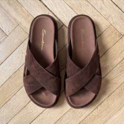 Замшевые шлепанцы Santoni в Москве