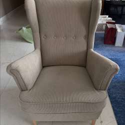 Продаю кресло IKEA STRANDMON с пуфиком фото 4