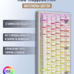 Мембранная клавиатура Furycube IP75 игровая, белая, световые в Троицке фото 5