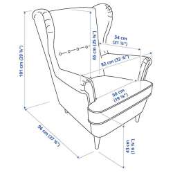 Продаю кресло IKEA STRANDMON с пуфиком фото 7