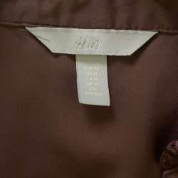 Коричневая шелковистая рубашка H&M, размер M
