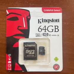 Карта памяти Kingston Canvas Select 64GB + SD адаптер