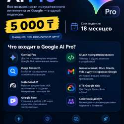 Google AI Pro на 18 месяцев | Подключение удаленно