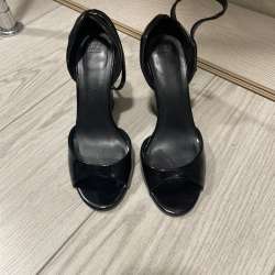 Лакированные босоножки Zara Basic на устойчивом каблуке