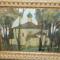 Картина «Псковский храм». СССР, 1950-е г в Санкт-Петербурге фото 4