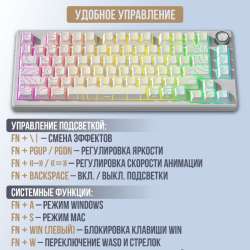 Мембранная клавиатура Furycube IP75 игровая, белая, световые в Троицке