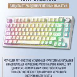 Мембранная клавиатура Furycube IP75 игровая, белая, световые в Троицке фото 3