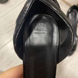 Лакированные босоножки Zara Basic на устойчивом каблуке фото 4