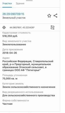 Участок сельскохозяйственного назначения в Пятигорске