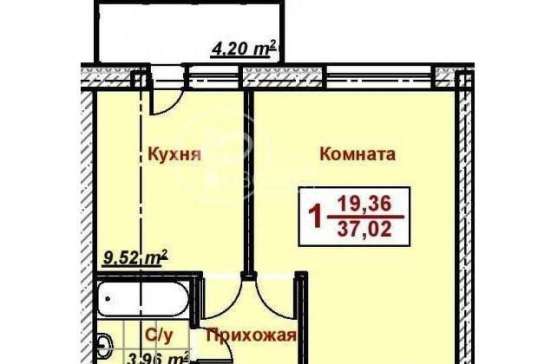 Продам однокомнатную квартиру в Краснодар.Жилая площадь 37  кв.м.Этаж 3.Дом кирпичный.