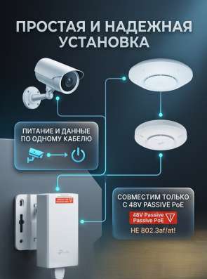 PoE-инжектор TP-Link TL-POE4824G / 48V / 24W / Gig в Москве