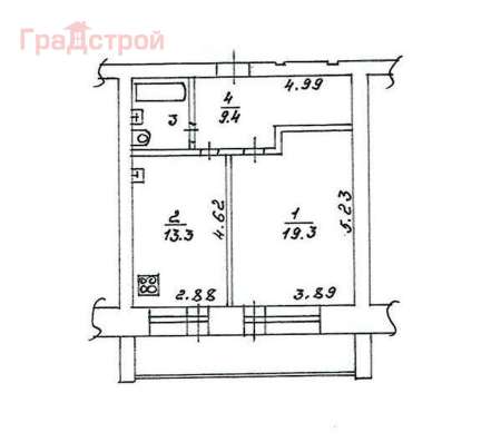 Продам однокомнатную квартиру в Вологда.Жилая площадь 45,90  кв.м.Этаж 3.Дом кирпичный. в Вологде фото 9