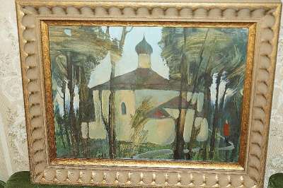 Картина «Псковский храм». СССР, 1950-е г