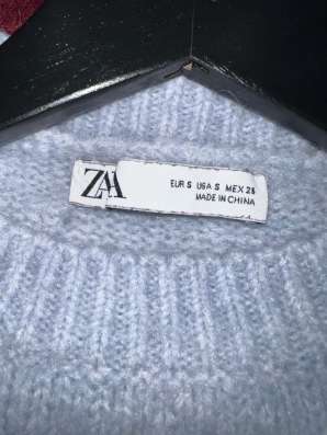 Объемный нежно-голубой джемпер ZARA (размер S) в Москве фото 4