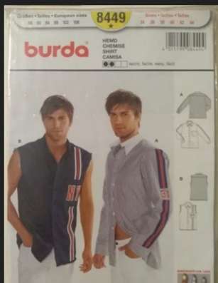 Выкройка Burda 8449 - мужские рубашки