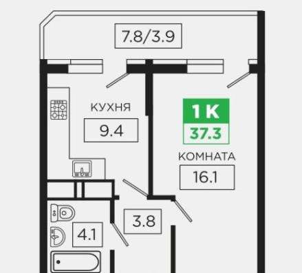 Продам однокомнатную квартиру в Краснодар.Жилая площадь 40  кв.м.Этаж 6.Дом монолитный.