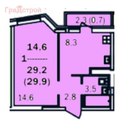 Продам однокомнатную квартиру в Вологда.Жилая площадь 30  кв.м.Дом монолитный.Есть Балкон. в Вологде