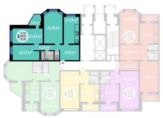 Продам трехкомнатную квартиру в Липецке. Жилая площадь 81 кв.м. Этаж 2. Дом панельный.