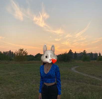 топ женский синий