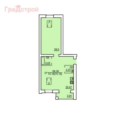 Продам двухкомнатную квартиру в Вологда.Жилая площадь 74,18  кв.м.Этаж 3.Есть Балкон.
