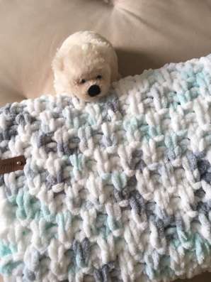 Детский плед из пряжи Ализе пуфи в Малоярославце