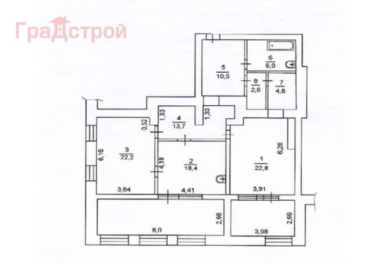 Продам четырехкомнатную квартиру в Вологда.Жилая площадь 120  кв.м.Этаж 1.Дом кирпичный.