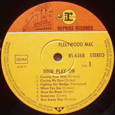Fleetwood Mac ‎– Then Play On (GEMA) в Санкт-Петербурге фото 3
