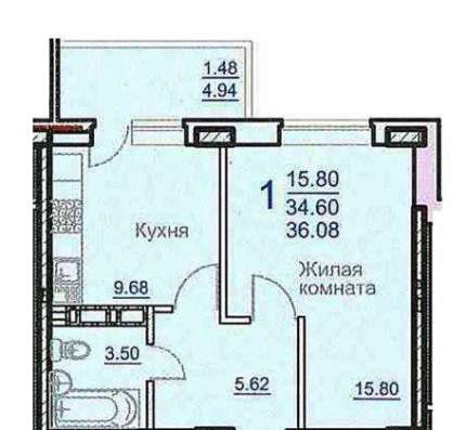 Продам однокомнатную квартиру в Краснодар.Жилая площадь 36  кв.м.Этаж 10.Дом монолитный.