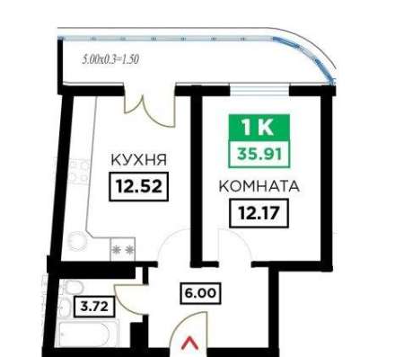 Продам однокомнатную квартиру в Краснодар.Жилая площадь 30,90  кв.м.Этаж 3.Дом монолитный.