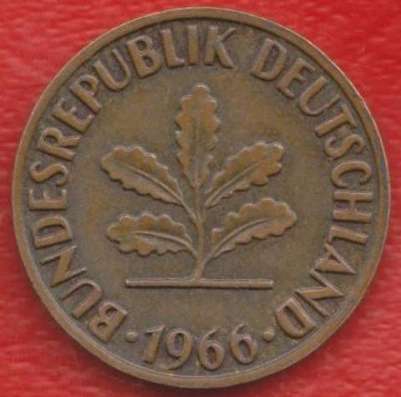 Германия ФРГ 2 пфеннига 1966 г. J Гамбург в Орле