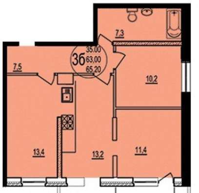 Продам трехкомнатную квартиру в Краснодар.Жилая площадь 65,20  кв.м.Этаж 6.Дом кирпичный.