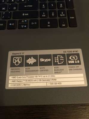 Продам ноутбук Acer Aspire E17 E-5722G-819 в Москве фото 6