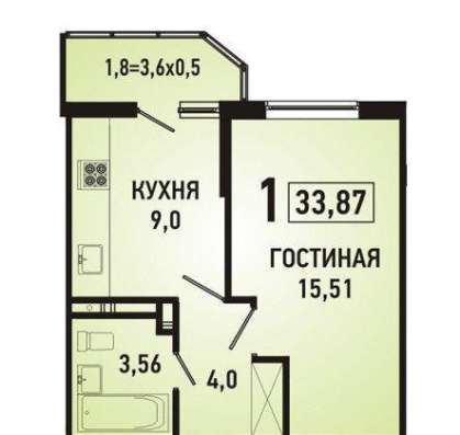 Продам однокомнатную квартиру в Краснодар.Жилая площадь 33,90  кв.м.Этаж 8.Дом монолитный.
