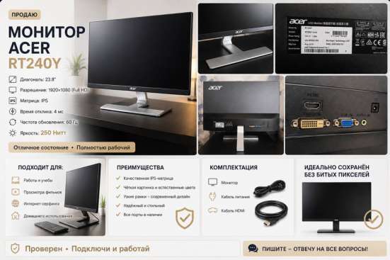 Монитор Acer RT240Y 23,8″ Full HD