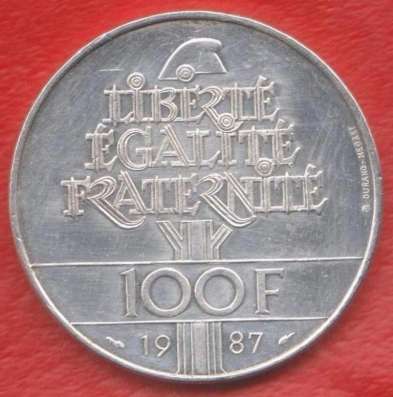 Франция 100 франков 1987 г. Лафайет серебро в Орле