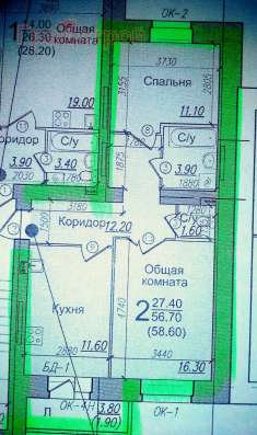 Продам двухкомнатную квартиру в Вологда.Жилая площадь 59  кв.м.Этаж 2.Дом кирпичный. в Вологде