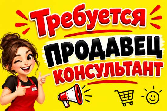 ? СРОЧНО ТРЕБУЕТСЯ ДЕВУШКА-ПРОДАВЕЦ! ?  ?️ Магазин «Смешн