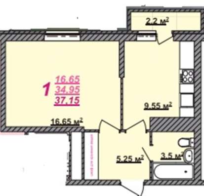 Продам однокомнатную квартиру в Тверь.Жилая площадь 37  кв.м.Этаж 14.Есть Балкон. в Твери фото 13