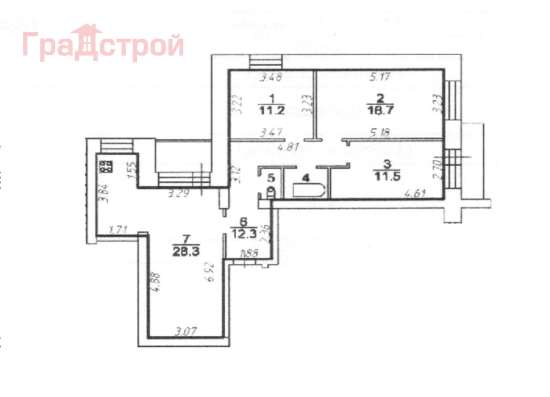 Продам трехкомнатную квартиру в Вологда.Жилая площадь 87  кв.м.Этаж 8.Дом кирпичный. в Вологде фото 4