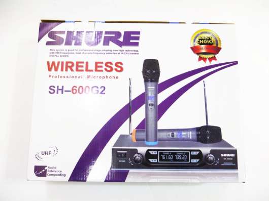 Радиосистема Shure SH-600G2 база 2 радиомикрофона фото 4