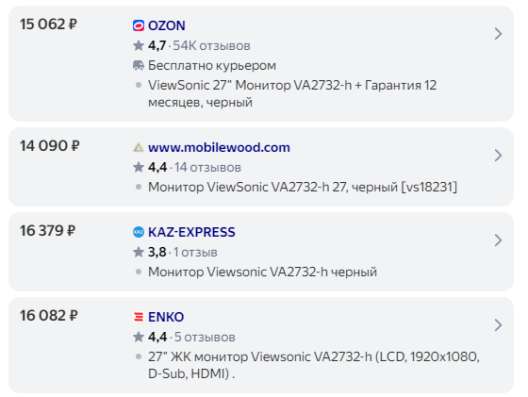 Монитор для компьютера ViewSonic 2732 H новый в Перми фото 3