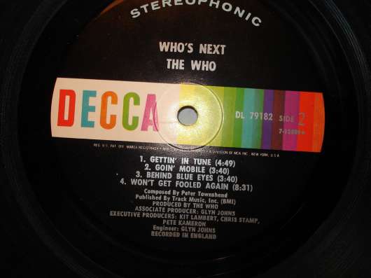 Пластинка The Who ‎– Who's Next в Санкт-Петербурге