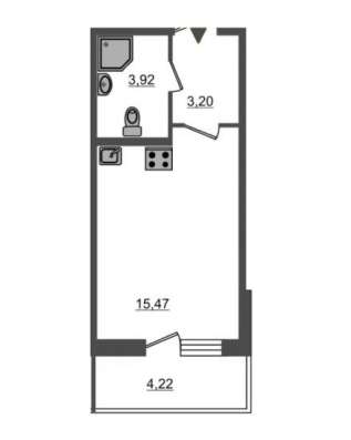 Квартира-студия 23 м² в Санкт-Петербурге фото 4
