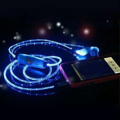 Наушники светящиеся EL Flowing light Earphone