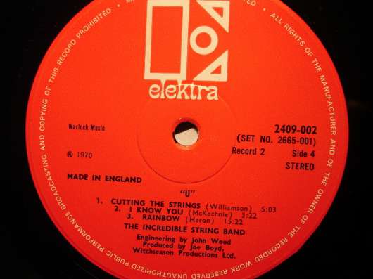 Пластинка The Incredible String Band ‎- U (UK) в Санкт-Петербурге