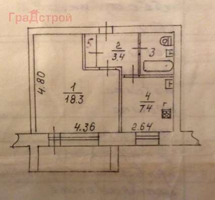Продам однокомнатную квартиру в Вологда.Жилая площадь 38  кв.м.Этаж 5.Есть Балкон.