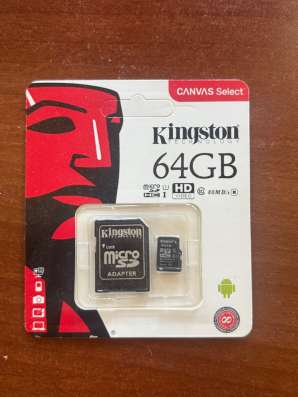 Карта памяти Kingston Canvas Select 64GB + SD адаптер